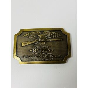 Belt Buckle I Will Give Up My Gun When They Pry My Cold Dead Fingers 1977